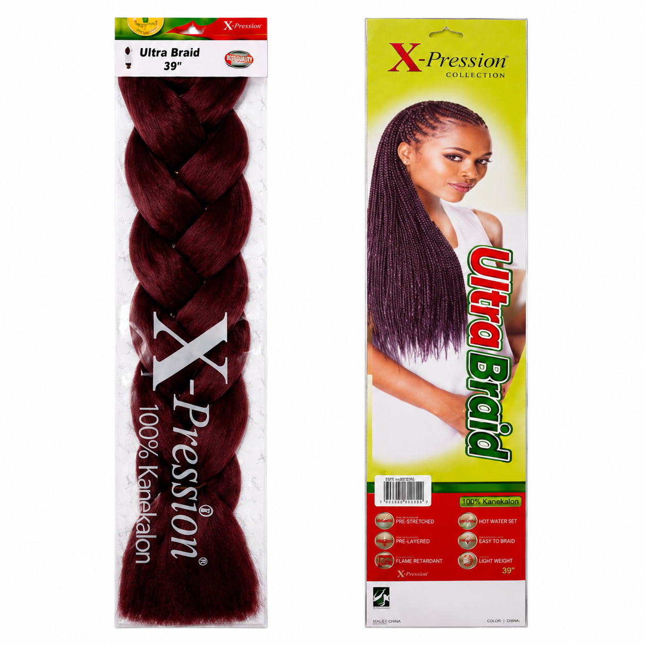 X-Pression Ultra Braids Non-Stretched Kanekalon Braiding Hair 82"