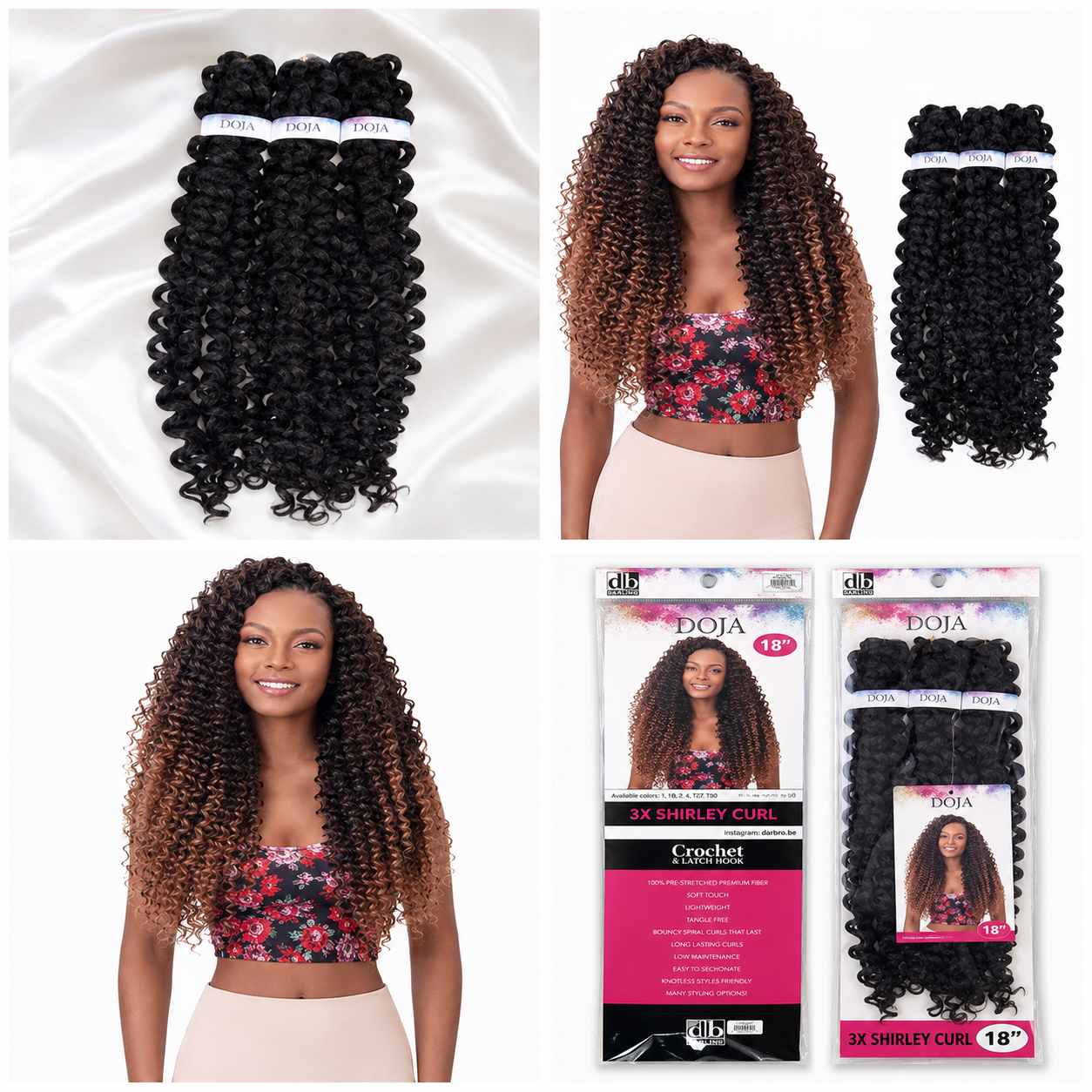 Darbro Doja 3X Shirley Curl Bulk Hair Extensions