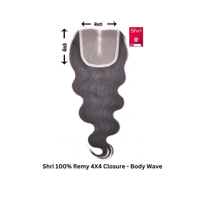 Shri 100 % Remy 4X4 Closure - Body Wave 14 Inches - Beauty and Hair Supply