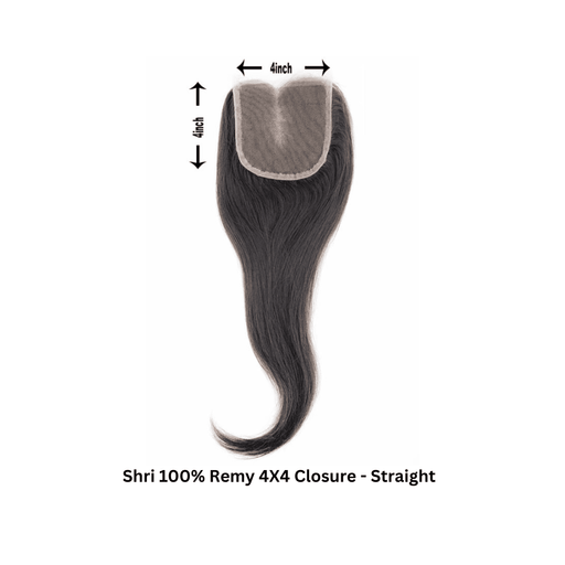 Shri 100 % Remy 4X4 Closure - Straight 14 Inches - Beauty and Hair Supply