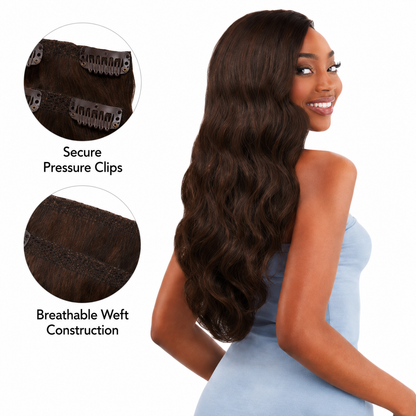 Darbro Doja Synthetic Silk Press Body Wave Clip-In  Hair Extensions 24"