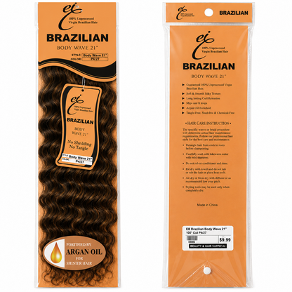 Ei Brazilian 100% Unprocessed Virgin Brazilian Human Hair Extension Deep Wave Natural