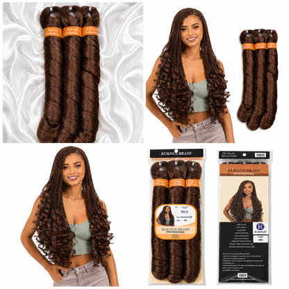Kuknus Style 3x French Curl Bulk Synthetic Hair