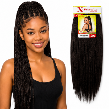 X-Pression Pre-Stretched Braiding Hair 2X Pack, 24"
