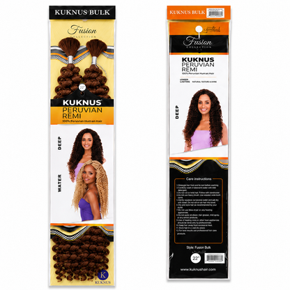 Kuknus Peruvian Remi Style Boho Water Bulk Synthetic Hair