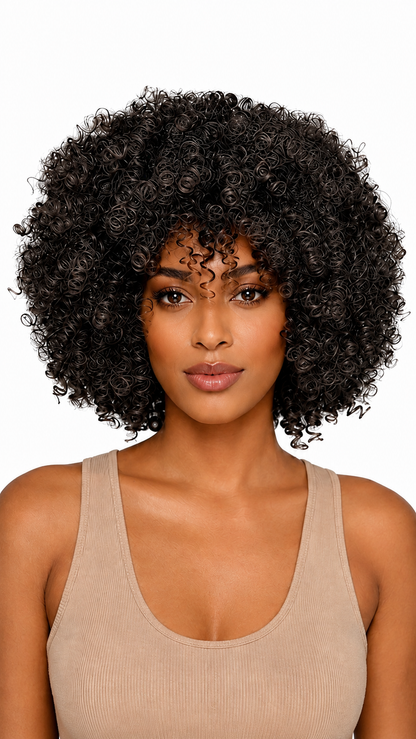 Black Angle Dita - Synthetic Short Spiral Curly Hair Wig