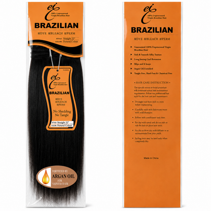 Ei Brazilian 100% Unprocessed Virgin Brazilian Human Hair Extension Straight Natural