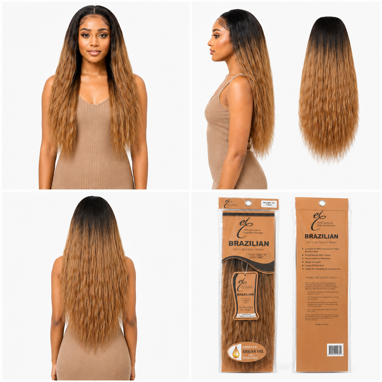 Ei 100% Unprocessed Virgin Brazilian Human Hair Extension Body Wave Natural