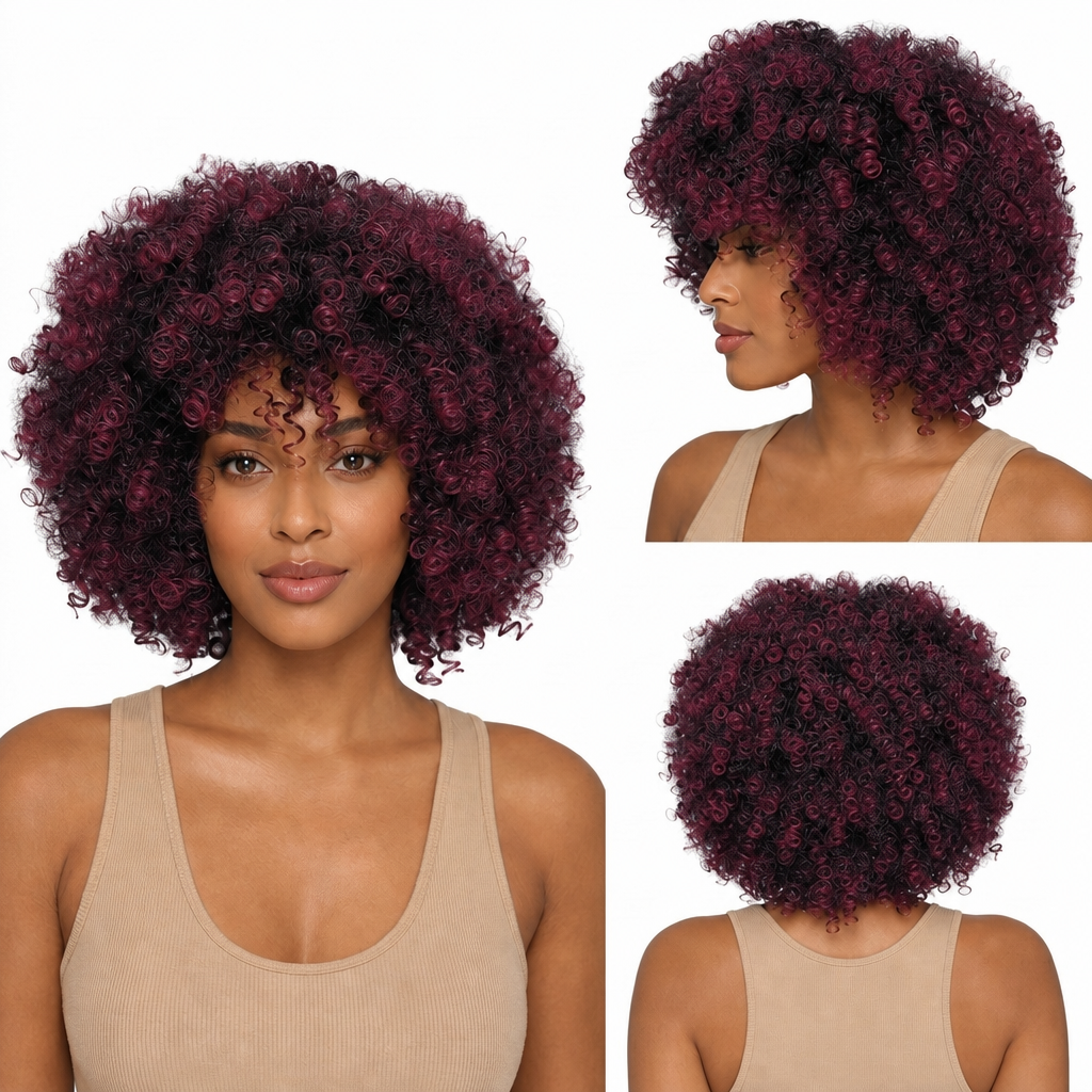 Black Angle Dita - Synthetic Short Spiral Curly Hair Wig