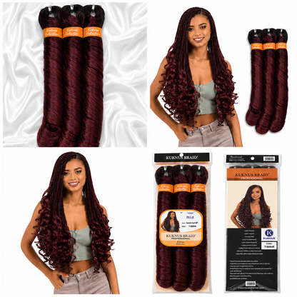 Kuknus Style 3x French Curl Bulk Synthetic Hair