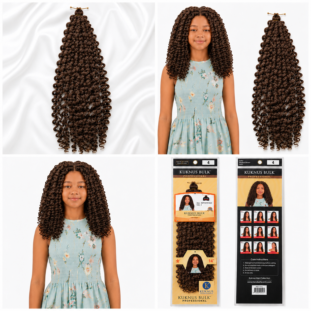 Kuknus Baby Water Bulk Synthetic Braids Hair 14"