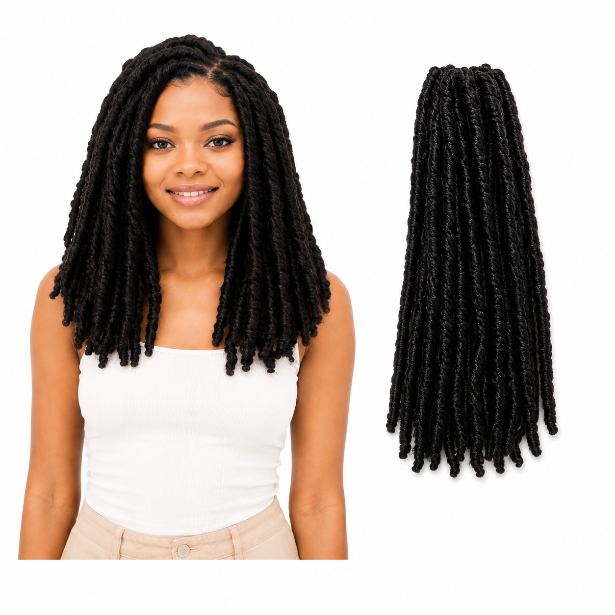 Kuknus Synthetic Baby Dread Locks Bulk 14"