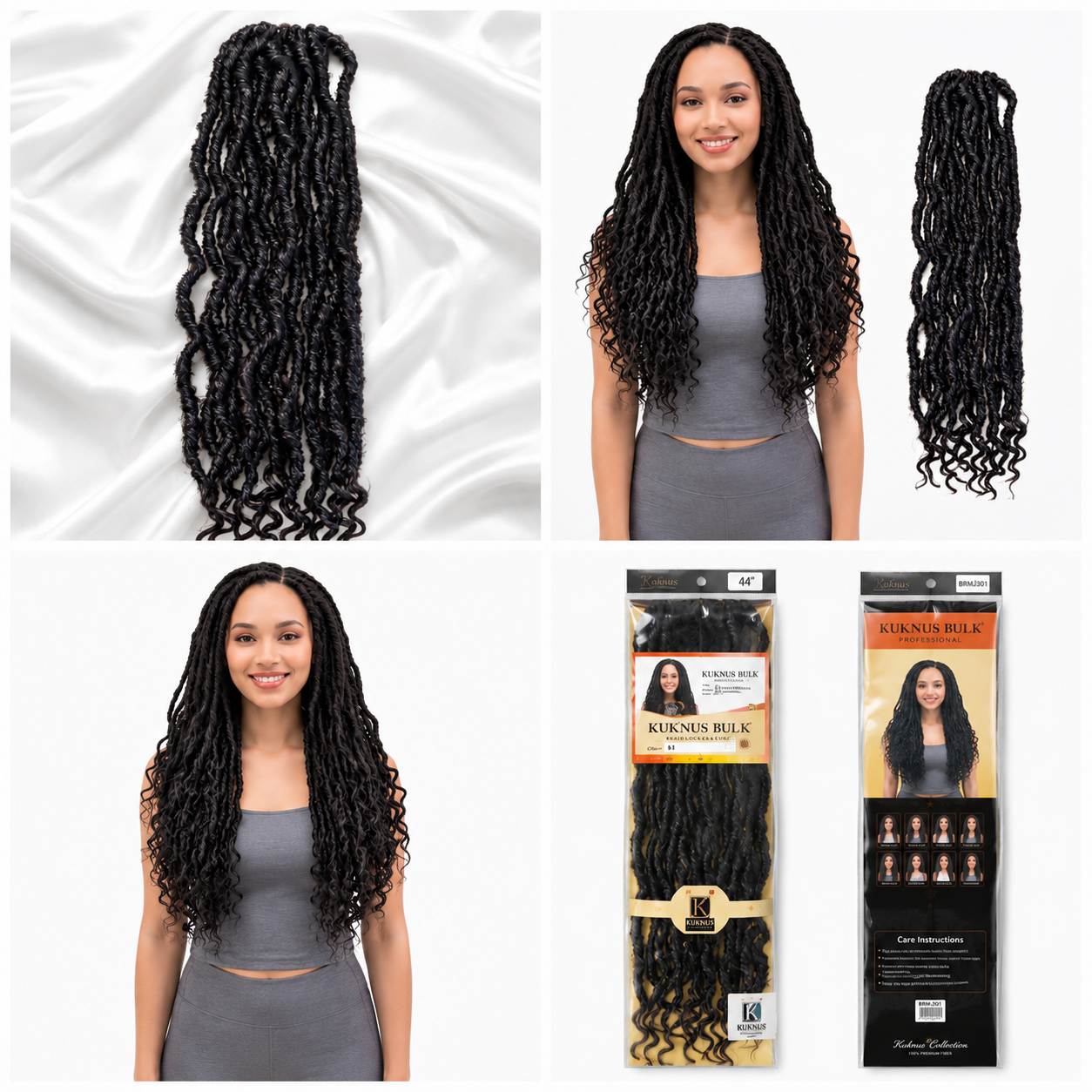 Kuknus Style Dread Lock Wavy Bulk Braiding Hair