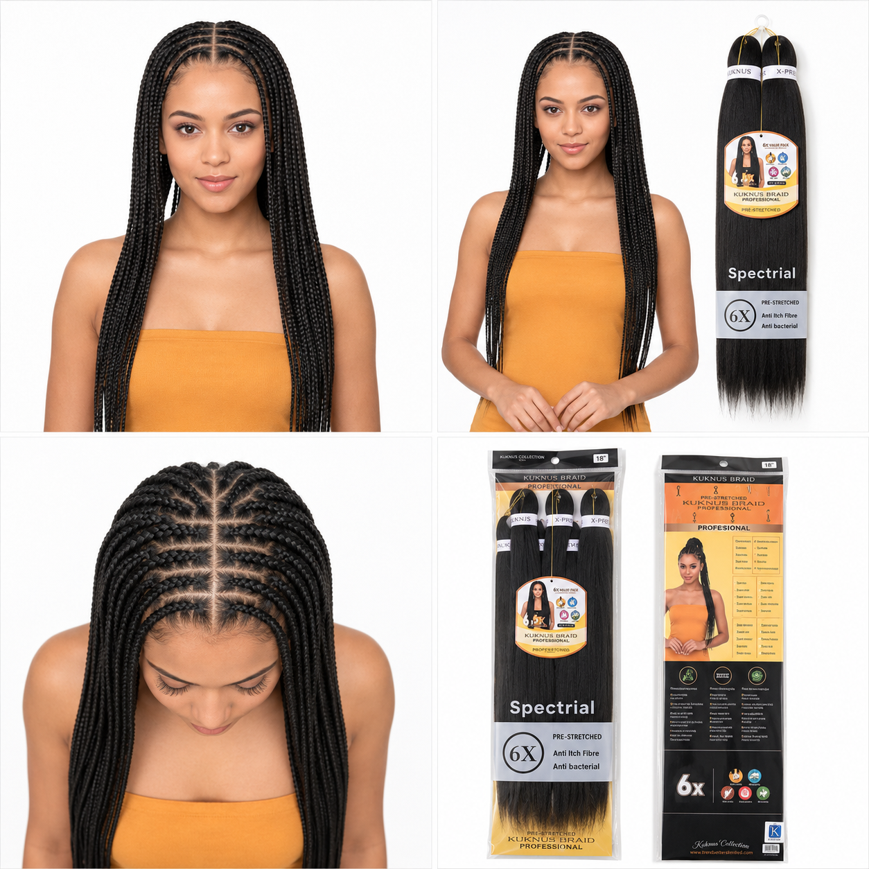 Kuknus Braids 6X Value Pack Pre-Stretched 26"