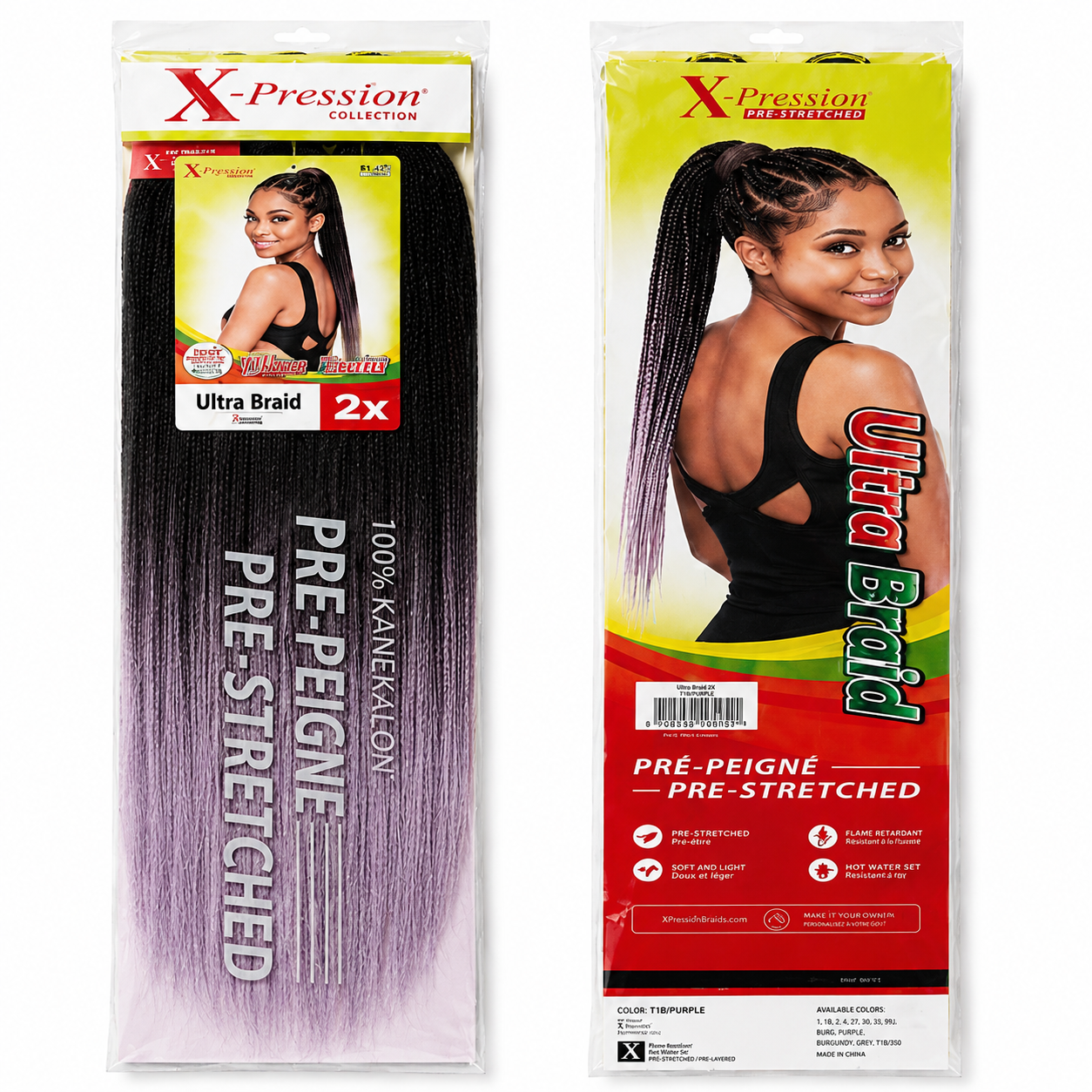 X-Pression Pre-Stretched Braiding Hair 2X Pack, 24"