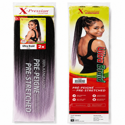 X-Pression Pre-Stretched Braiding Hair 2X Pack, 24"