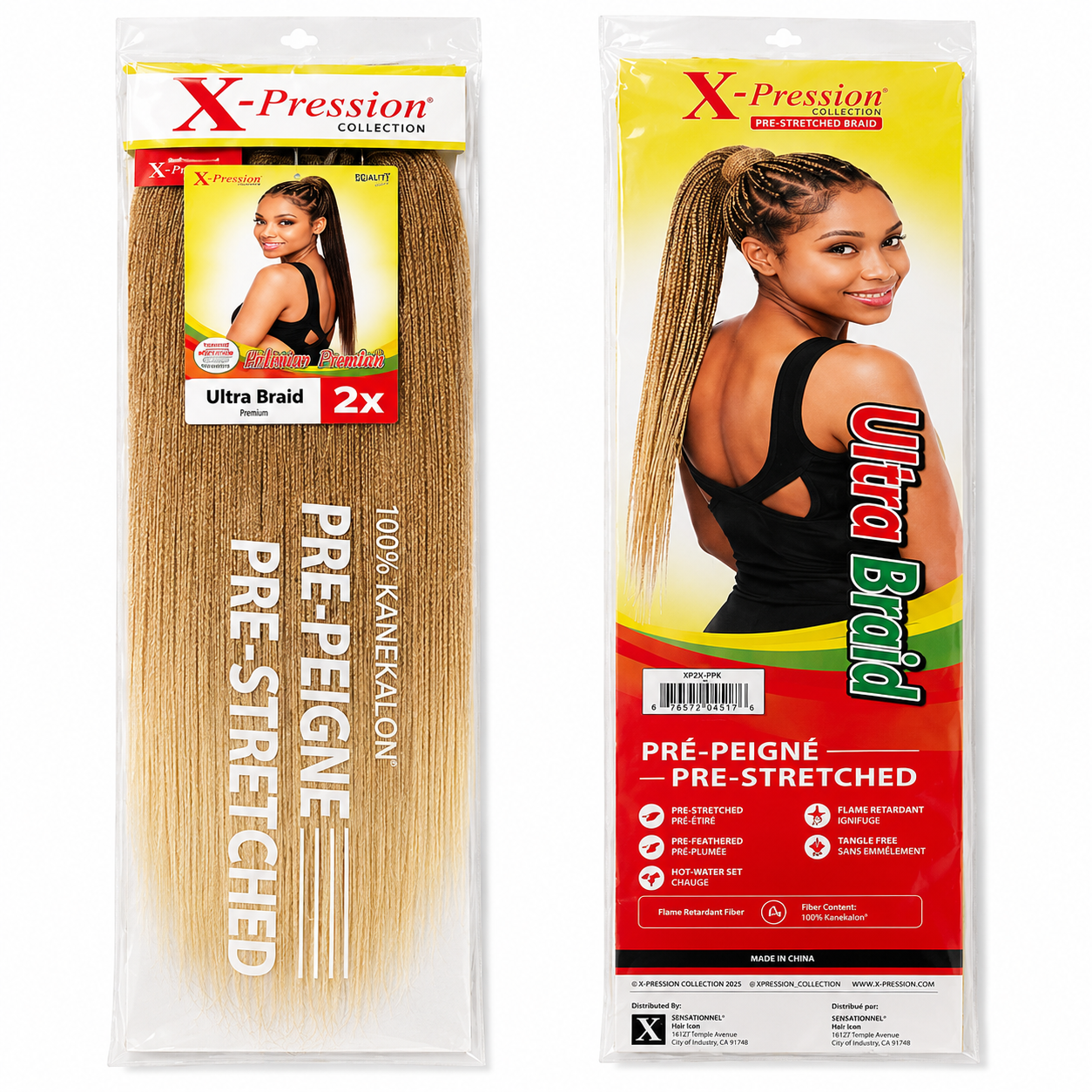X-Pression Pre-Stretched Braiding Hair 2X Pack, 24"