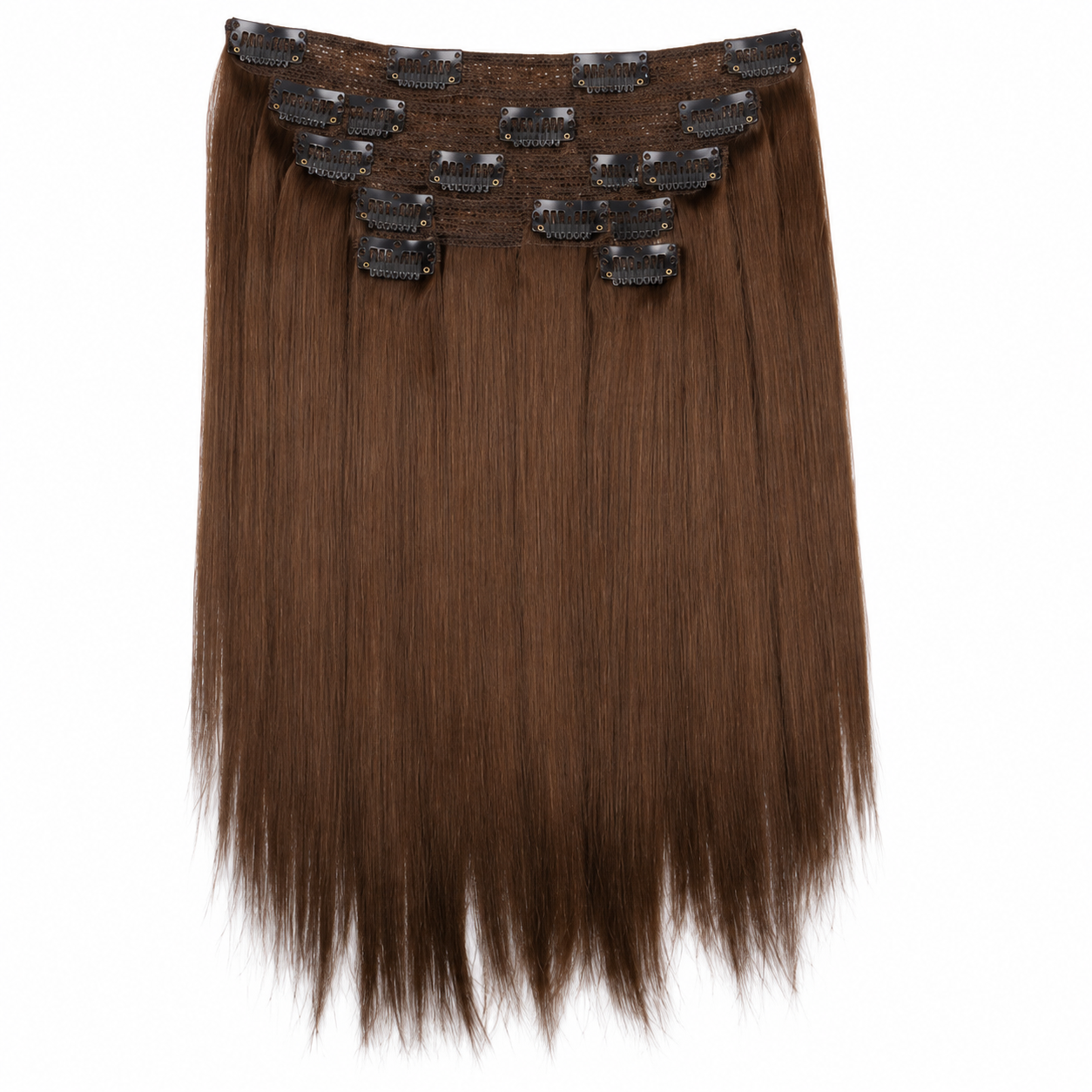 Kuknus Synthetic Straight Silk Press Clip-In Hair Extensions 24"