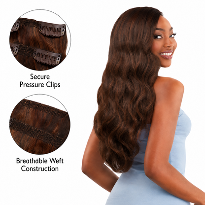Darbro Doja Synthetic Silk Press Body Wave Clip-In  Hair Extensions 24"