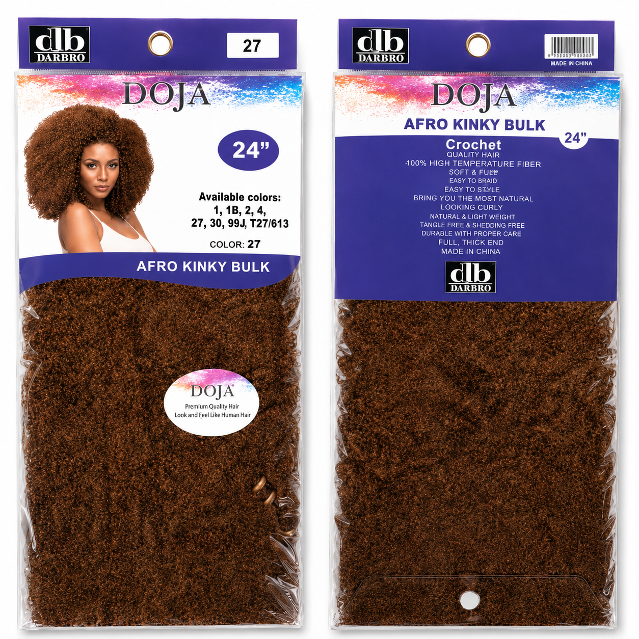 Darbro Doja Style Afro kinky bulk Synthetic Hair 24