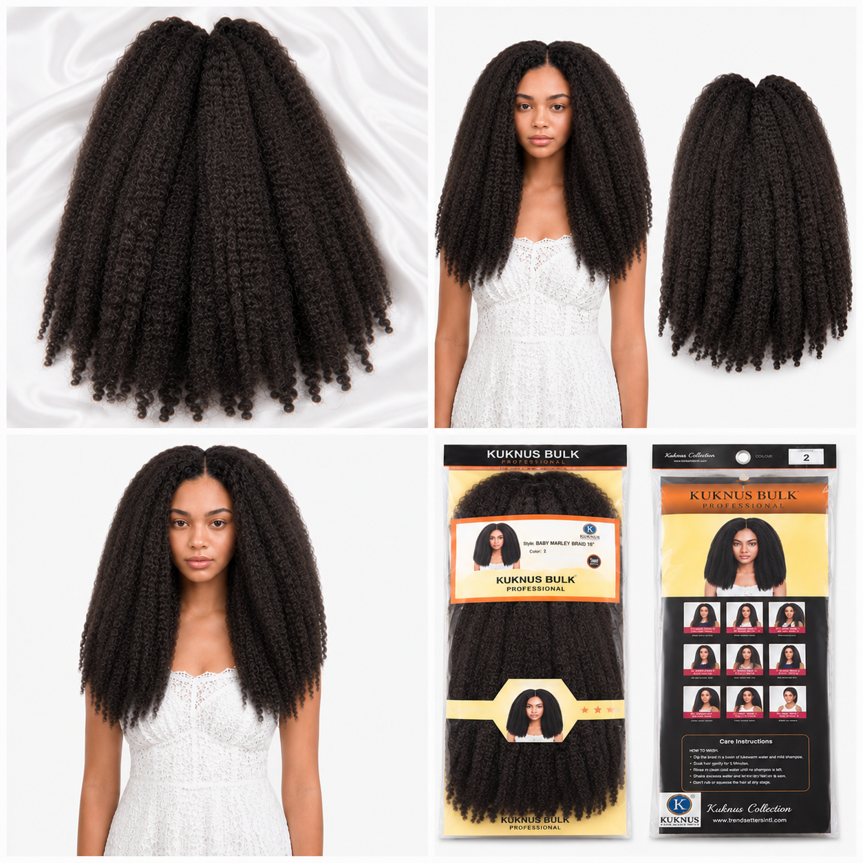 Kuknus Style Baby Marley Braid Bulk Synthetic Hair 14