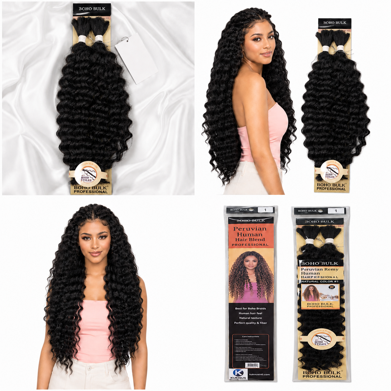 Kuknus Boho Deep Twist Bulk Synthetic Braiding Hair