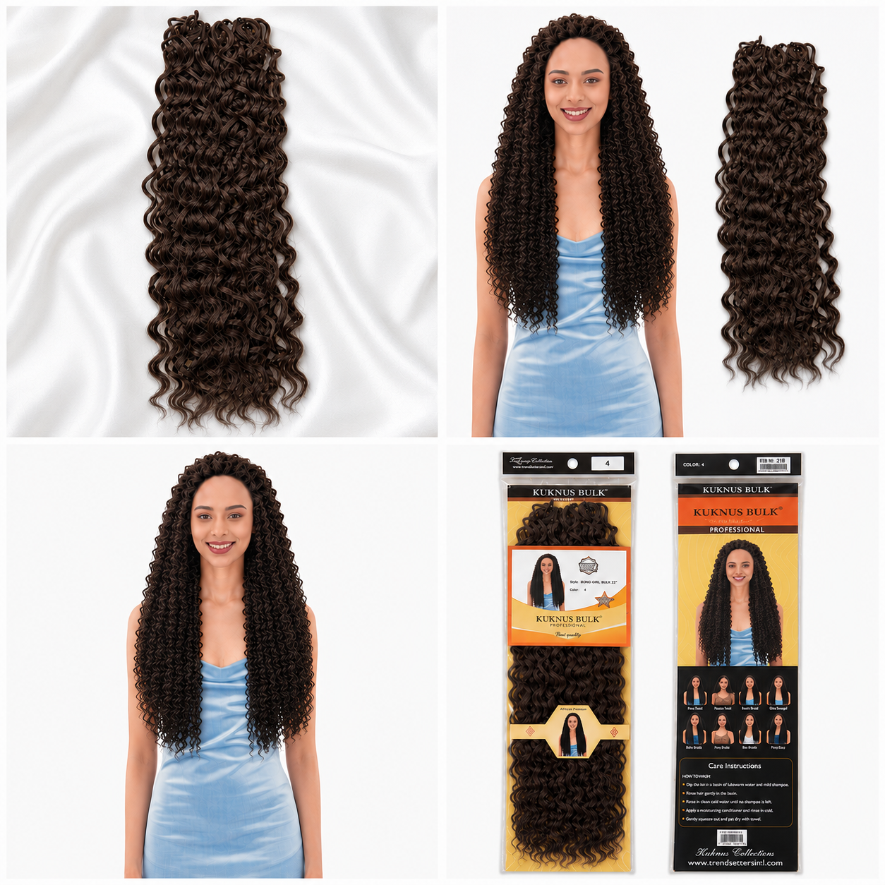 Kuknus Beach Curl Bulk Synthetic Braids  Hair 20"