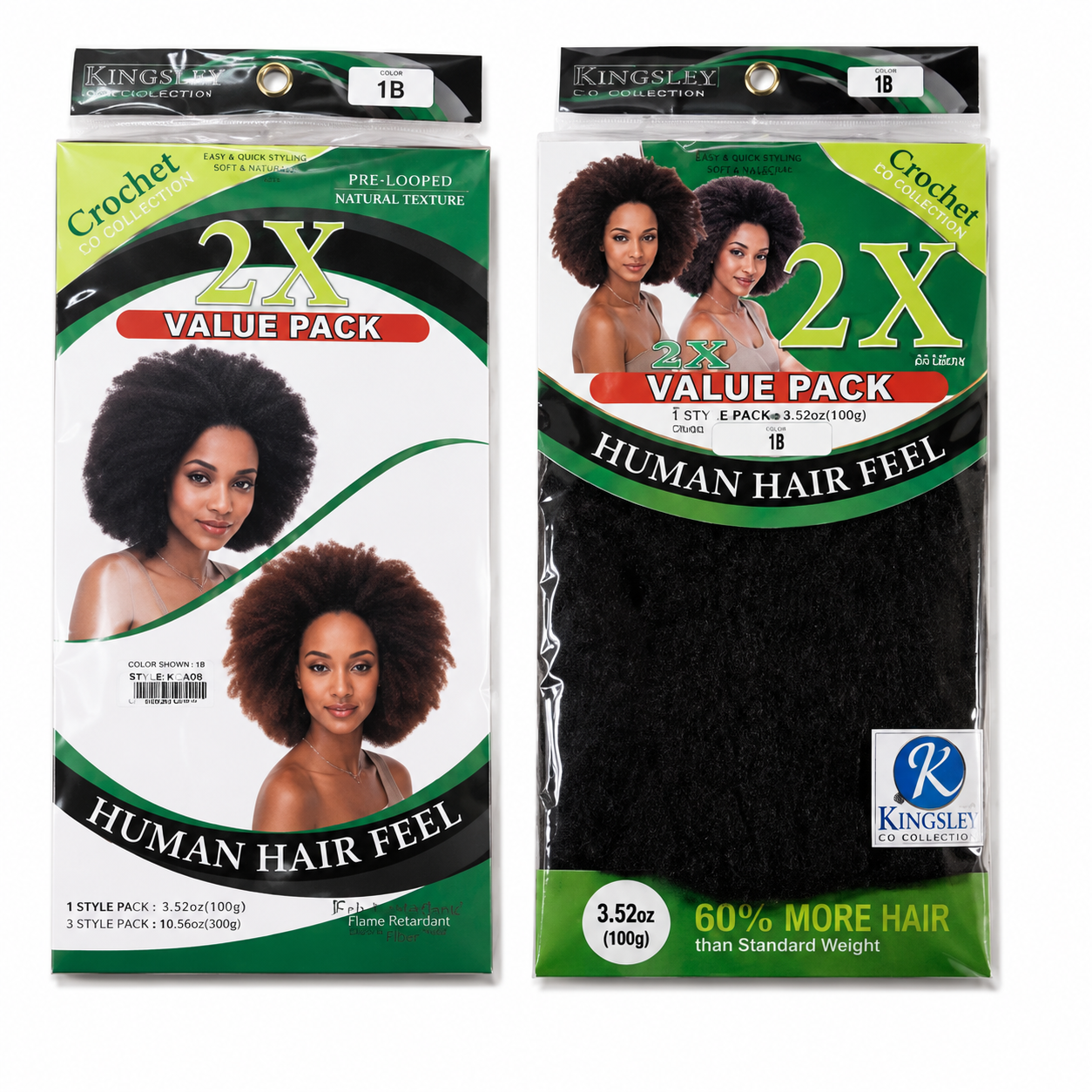 Kuknus Afro Kinky Bulk Synthetic Braiding Hair, 24"