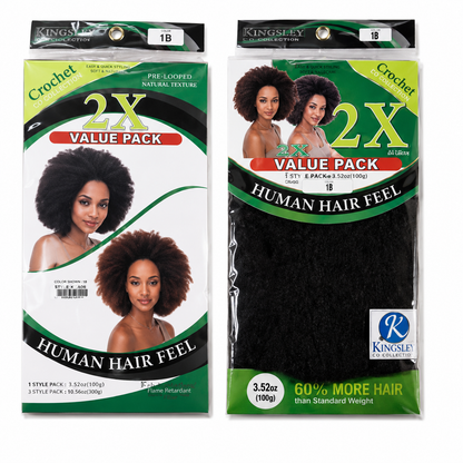 Kuknus Afro Kinky Bulk Synthetic Braiding Hair, 24"