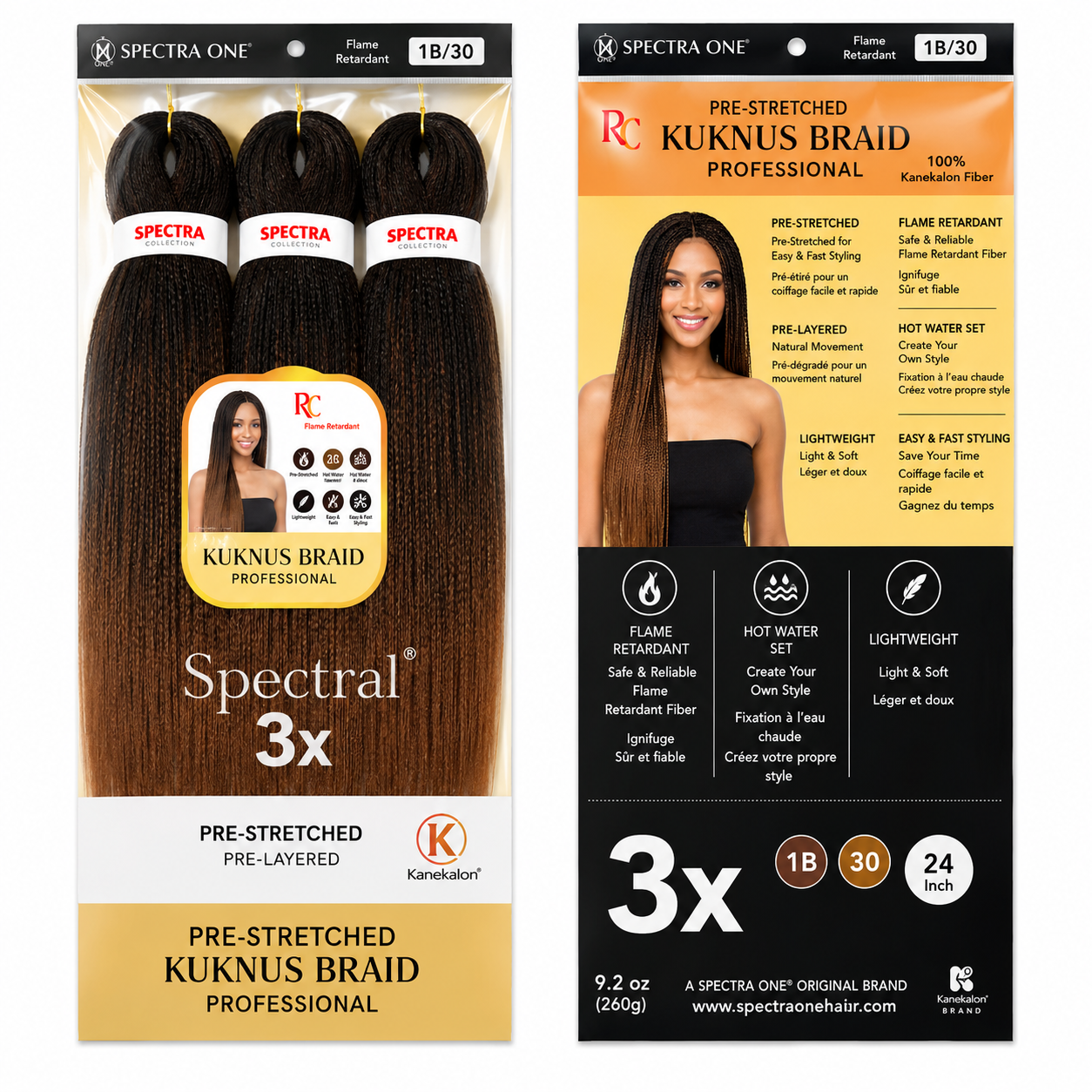 Kuknus Braids 3X Value Pack Pre-Stretched 16"