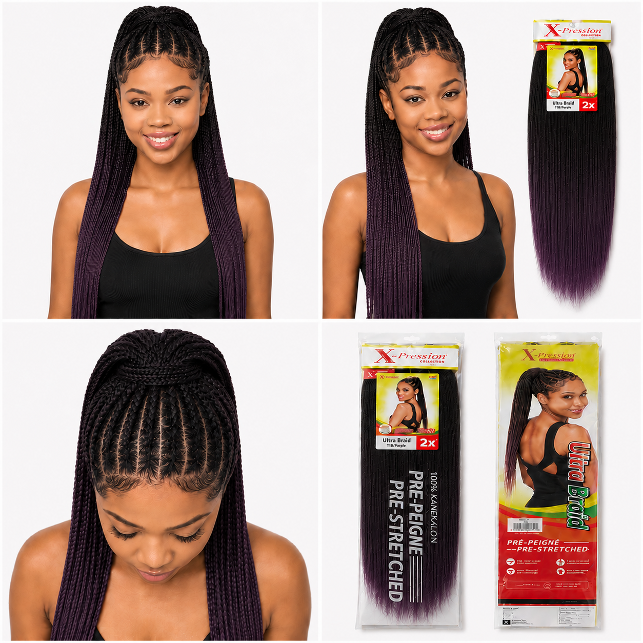 X-Pression Pre-Stretched Braiding Hair 2X Pack, 24"
