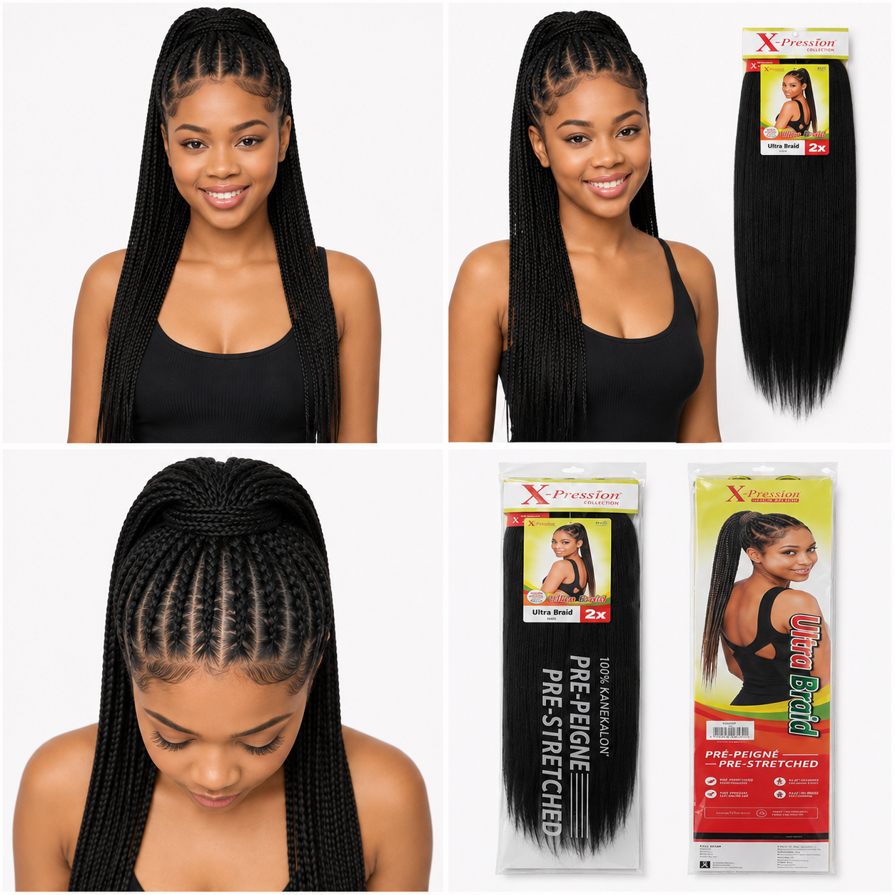 X-Pression Pre-Stretched Braiding Hair 2X Pack, 24"