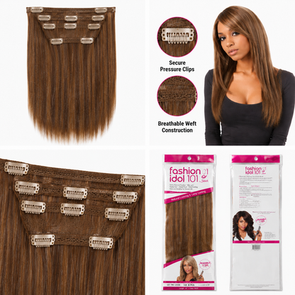 Sleek Fashion Idol 101 Synthetic Clip-In Hair Extensions 18"