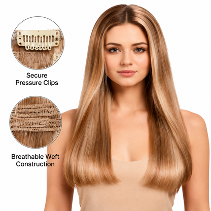 Darbro Doja Synthetic Silk Press Straight Clip-In Hair Extensions 22"