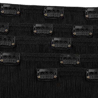 Kuknus Synthetic Euro Straight Clip-In Hair Extensions 18"