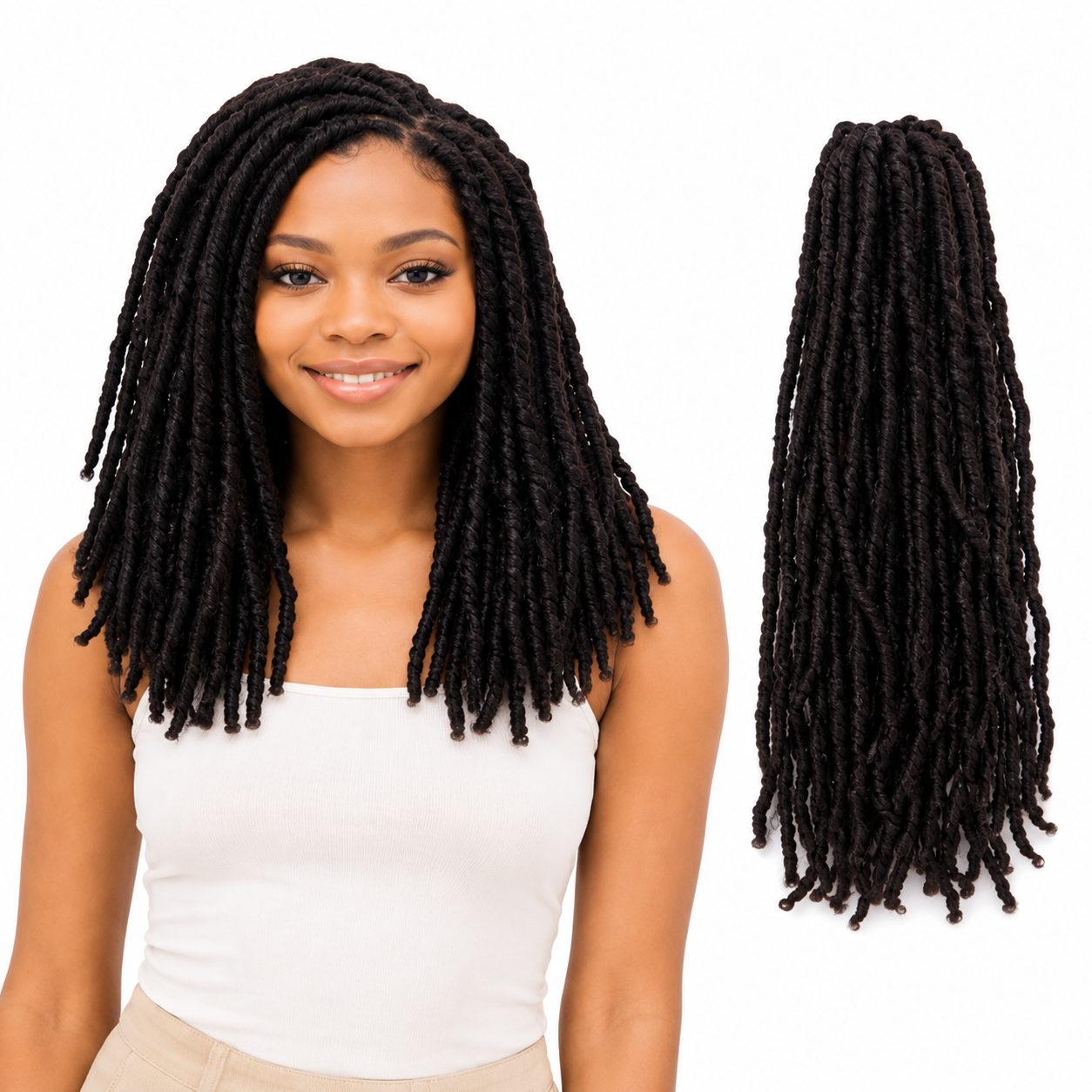 Kuknus Synthetic Baby Dread Locks Bulk 14"