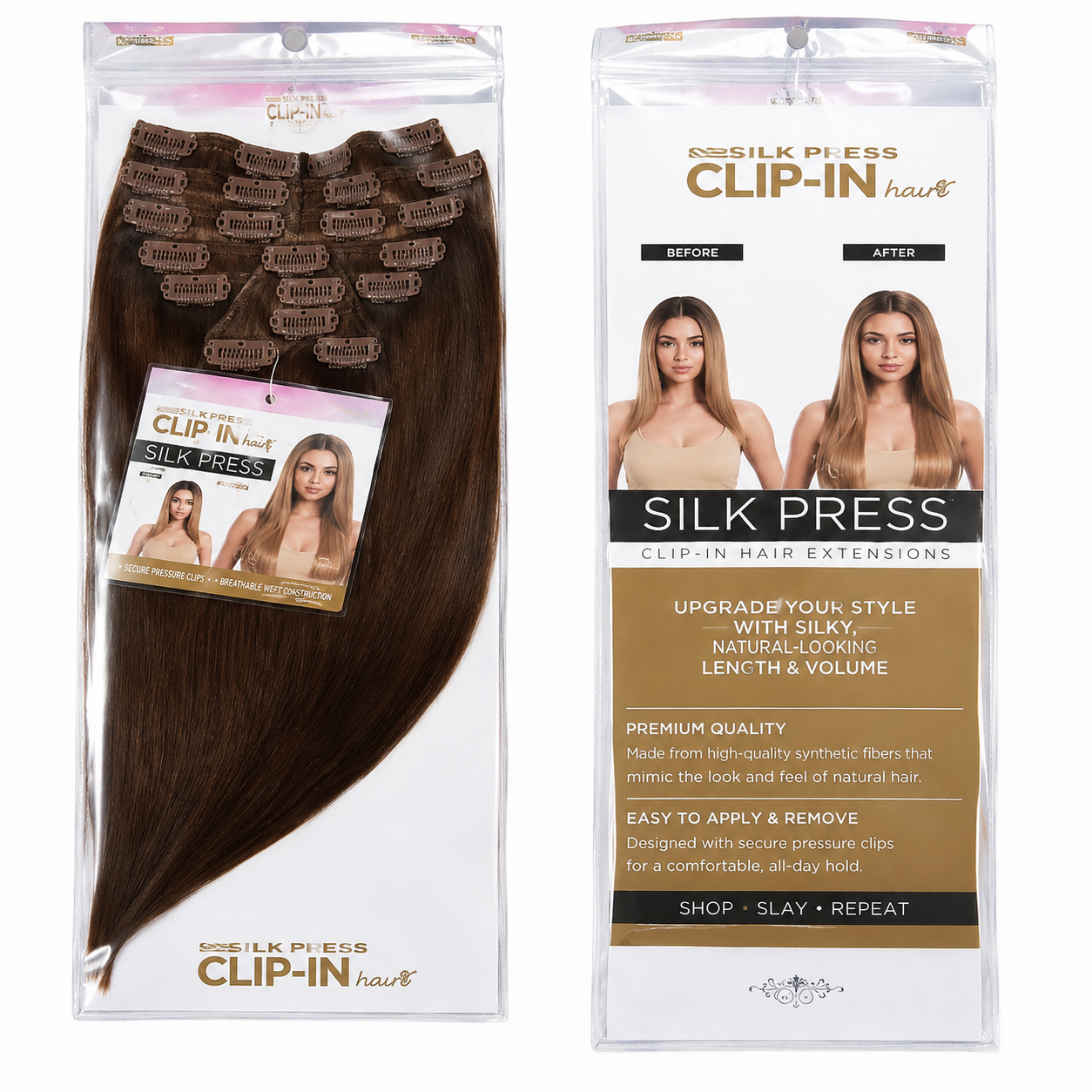 Darbro Doja Silk Press Straight Clip-In Synthetic Hair Extensions 22"