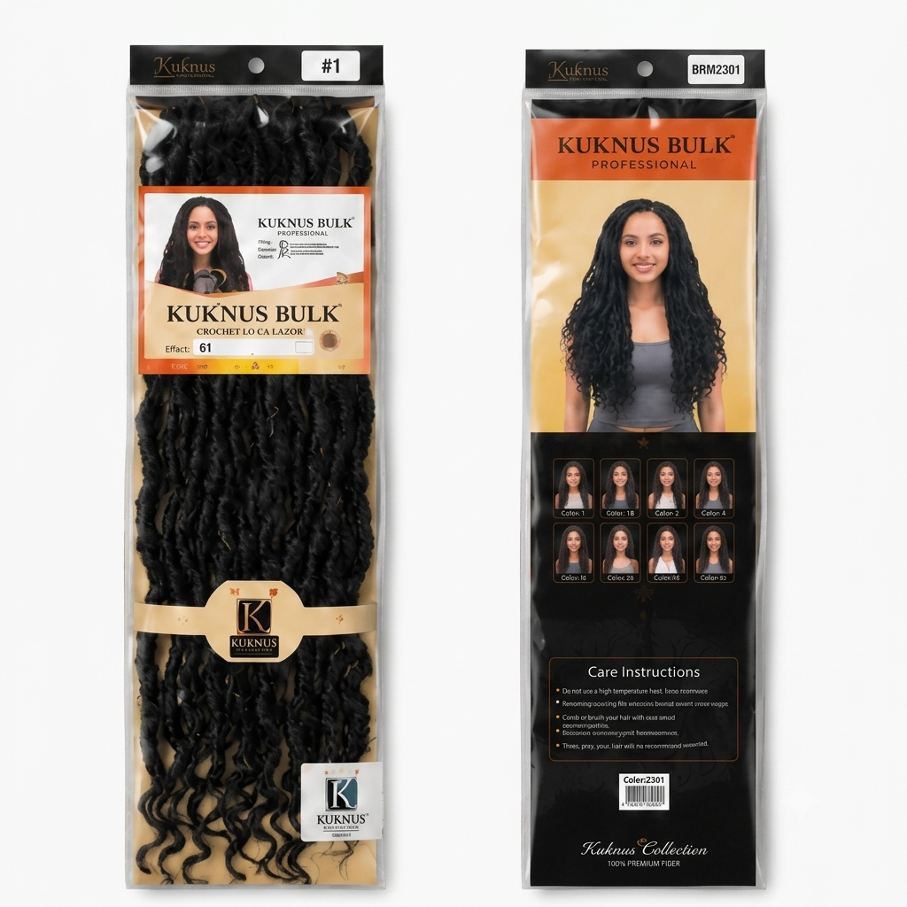 Kuknus Style Dread Lock Wavy Bulk Braiding Hair