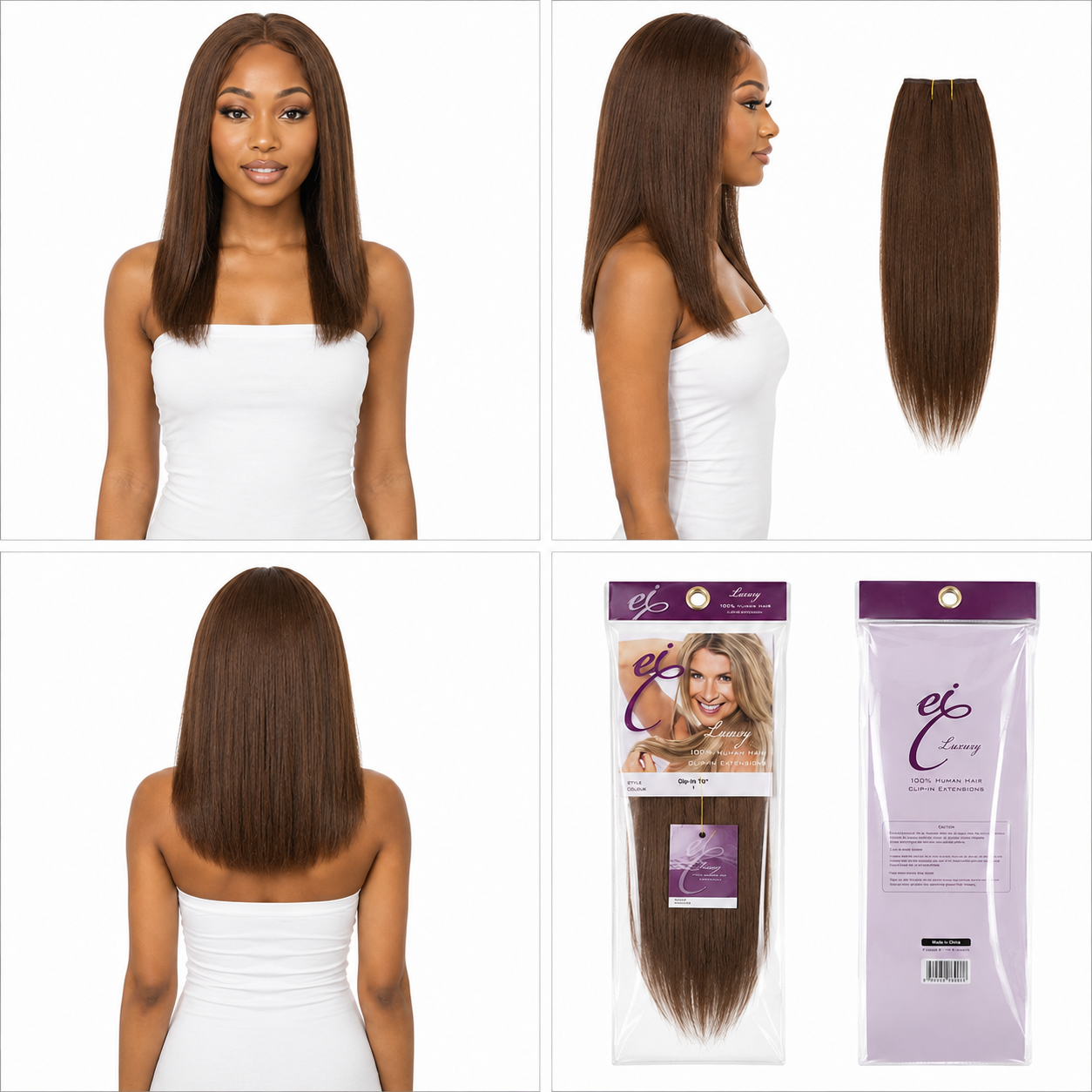 Ei Luxury 100% Unprocessed Virgin human hair Clip-in