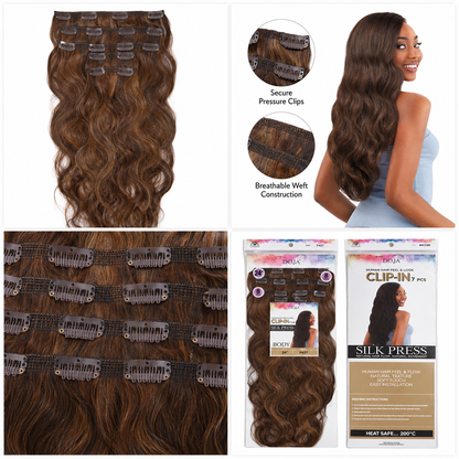 Darbro Doja Silk Press Body Wave Clip-In Synthetic Hair Extensions 24"