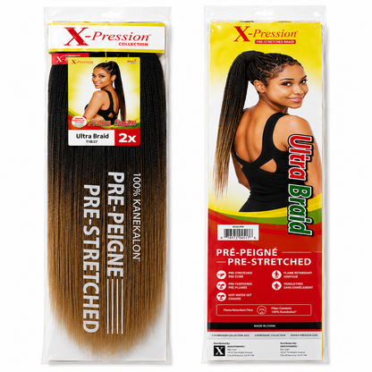 X-Pression Pre-Stretched Braiding Hair 2X Pack, 24"