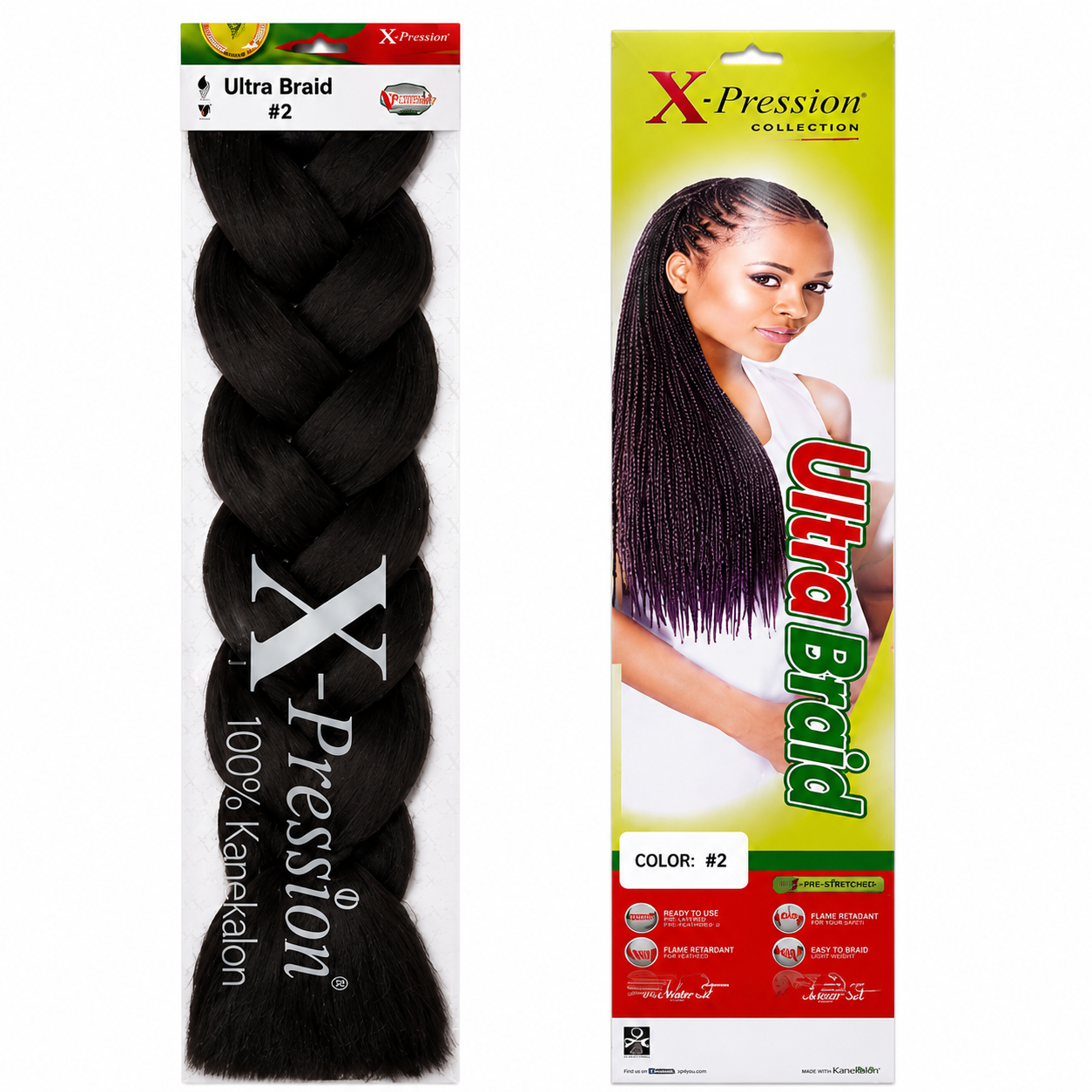 X-Pression Ultra Braids Non-Stretched Kanekalon Braiding Hair 82"