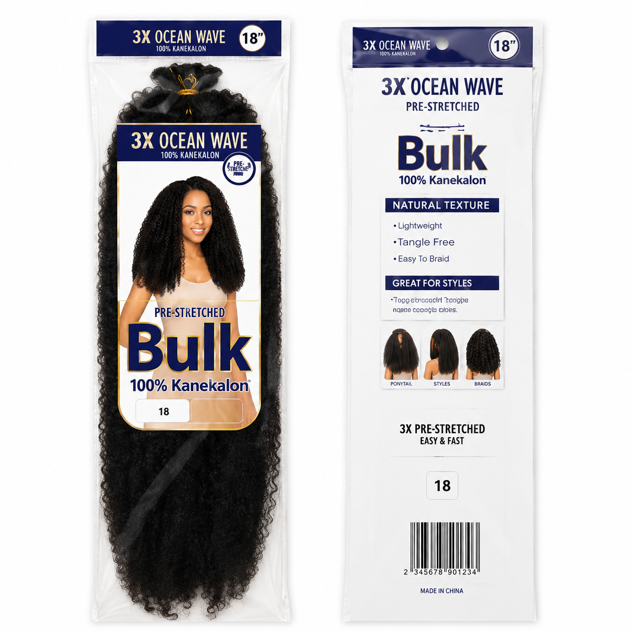 K&amp;C Hair World Afro Kinky Bulk Synthetic Hair
