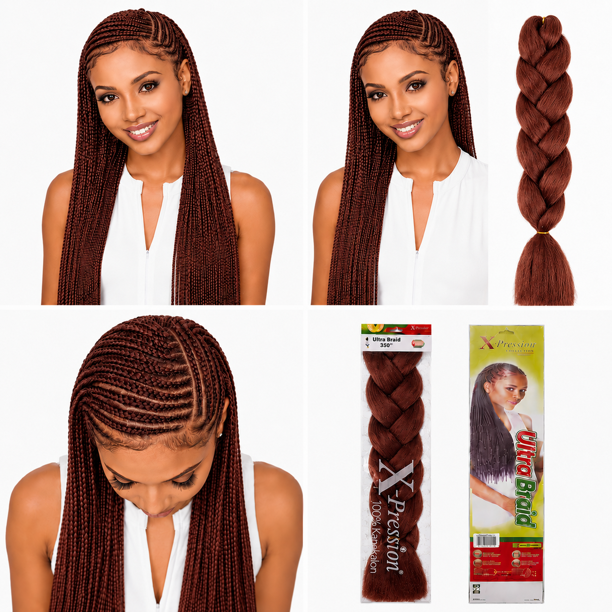 X-Pression Ultra Braids Non-Stretched Kanekalon Braiding Hair 82"