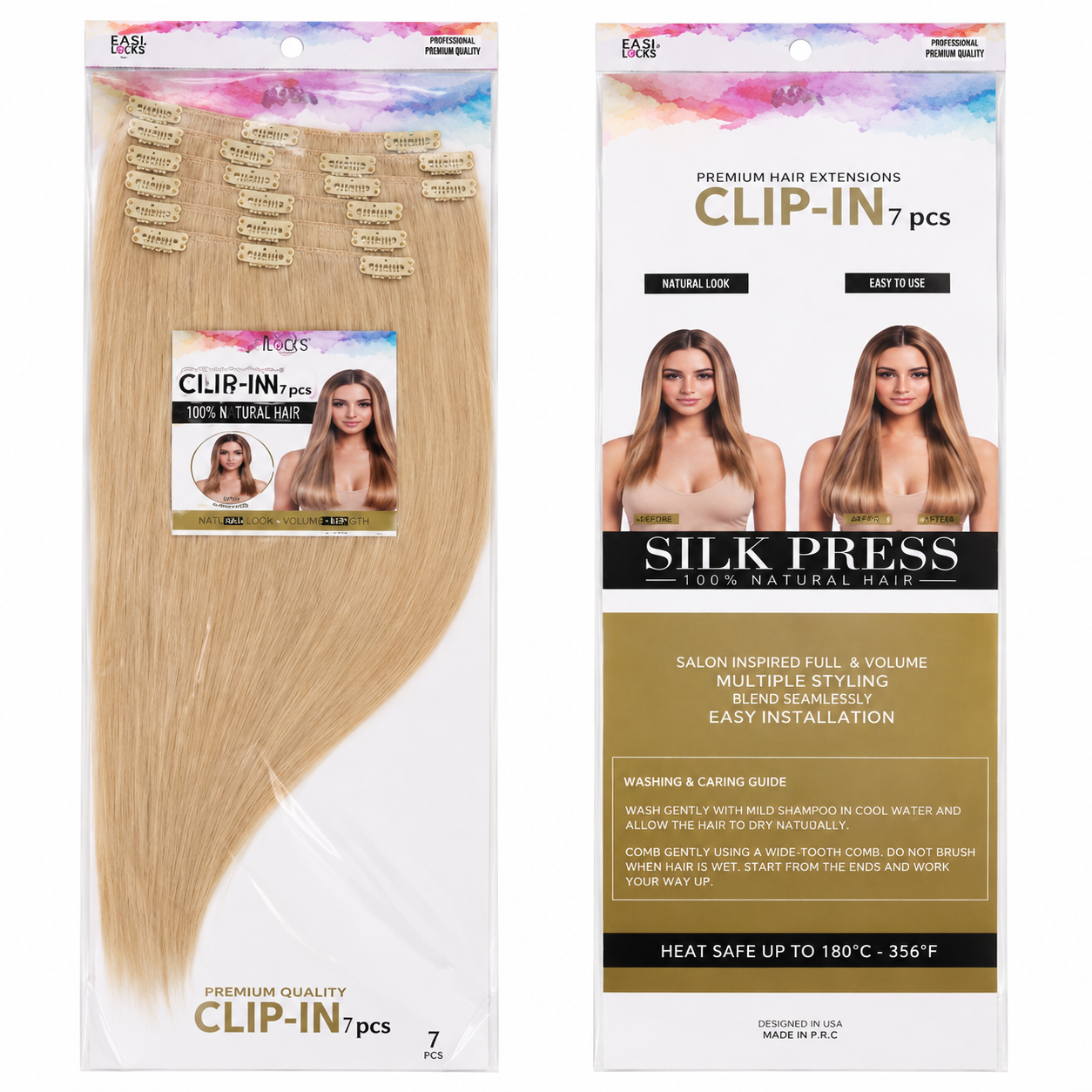 Darbro Doja Silk Press Straight Clip-In Synthetic Hair Extensions 22"