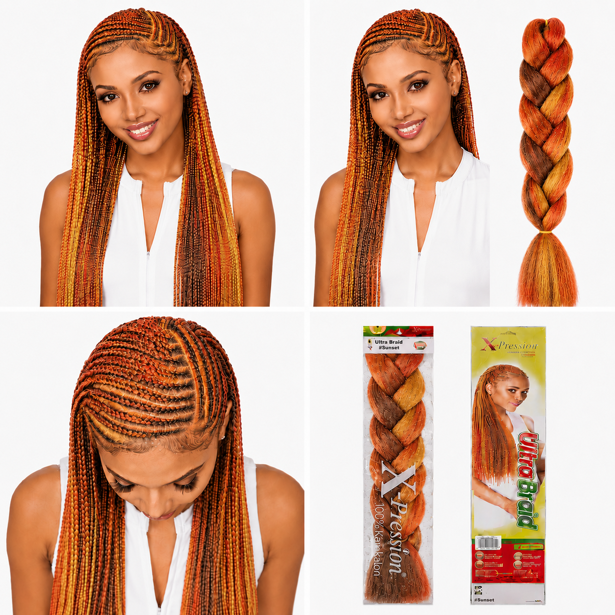 X-Pression Ultra Braids Non-Stretched Kanekalon Braiding Hair 82"