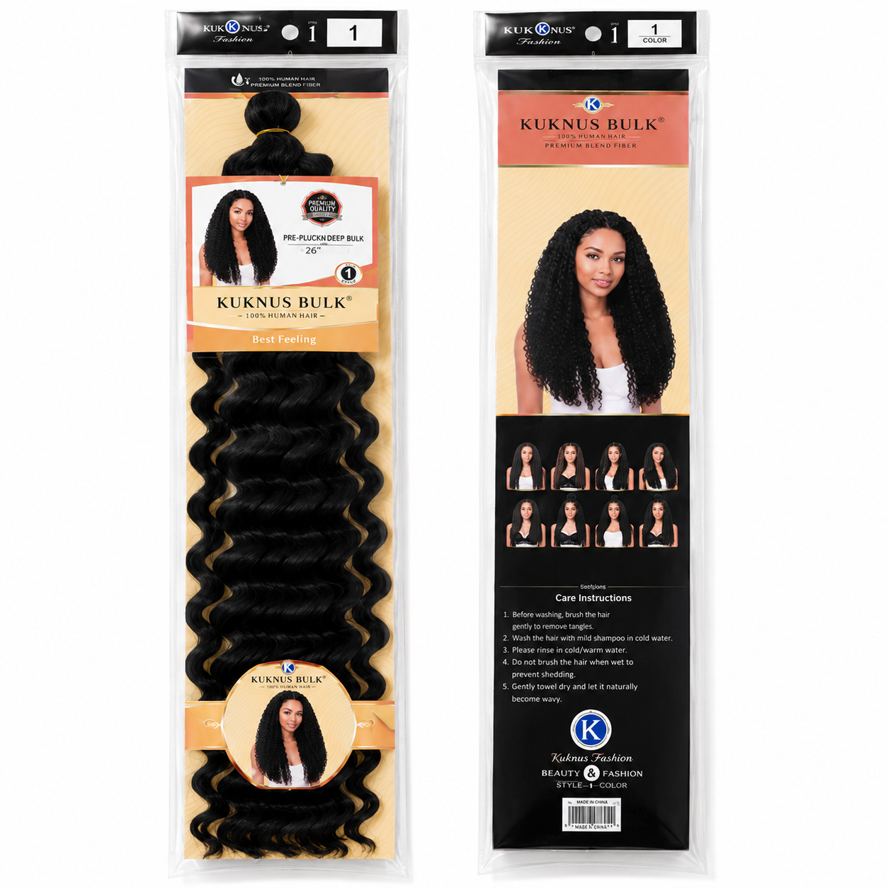 Kuknus Style Deep Twist Bulk Synthetic Braiding Hair