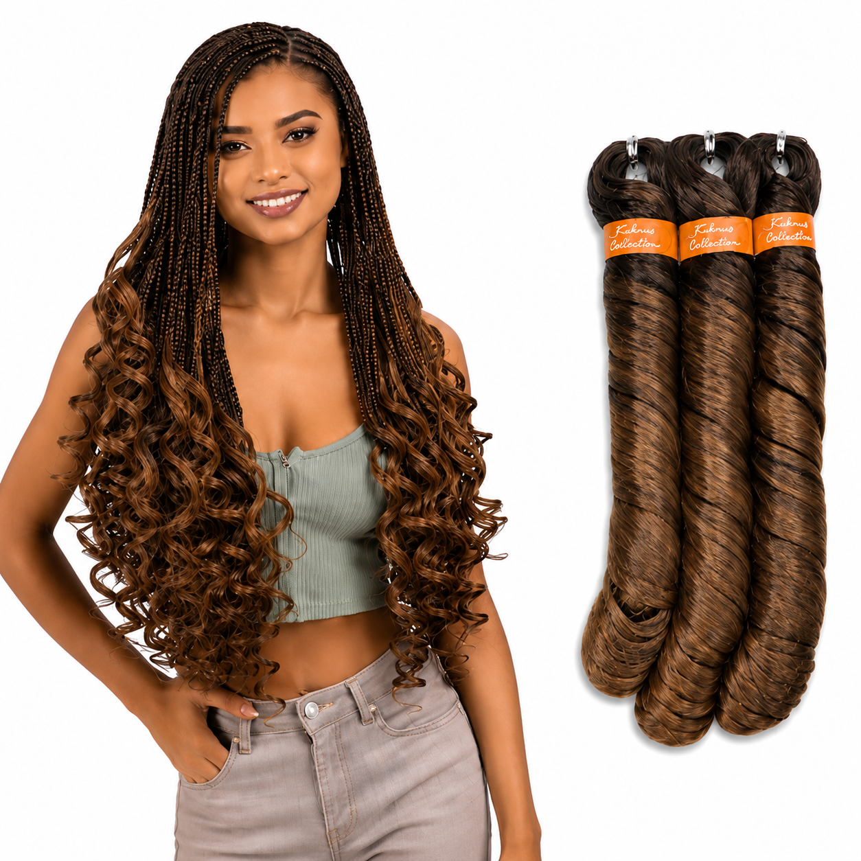 Kuknus Synthetic 3x French Curl Bulk 22"
