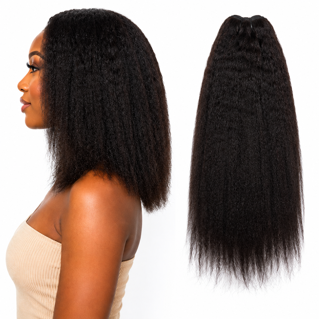 Ei 100% Unprocessed Virgin Brazilian Human Hair Extension Kinky Straight