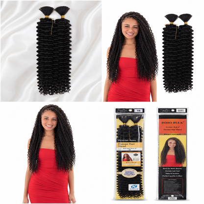 Kuknus Style Boho Water Wave Bulk Human Braiding Hair